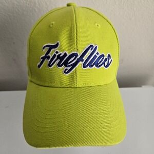 Columbia Fireflies MiLB Snapback Hat Cap Neon Green‎ Blue Embroidered Spellout